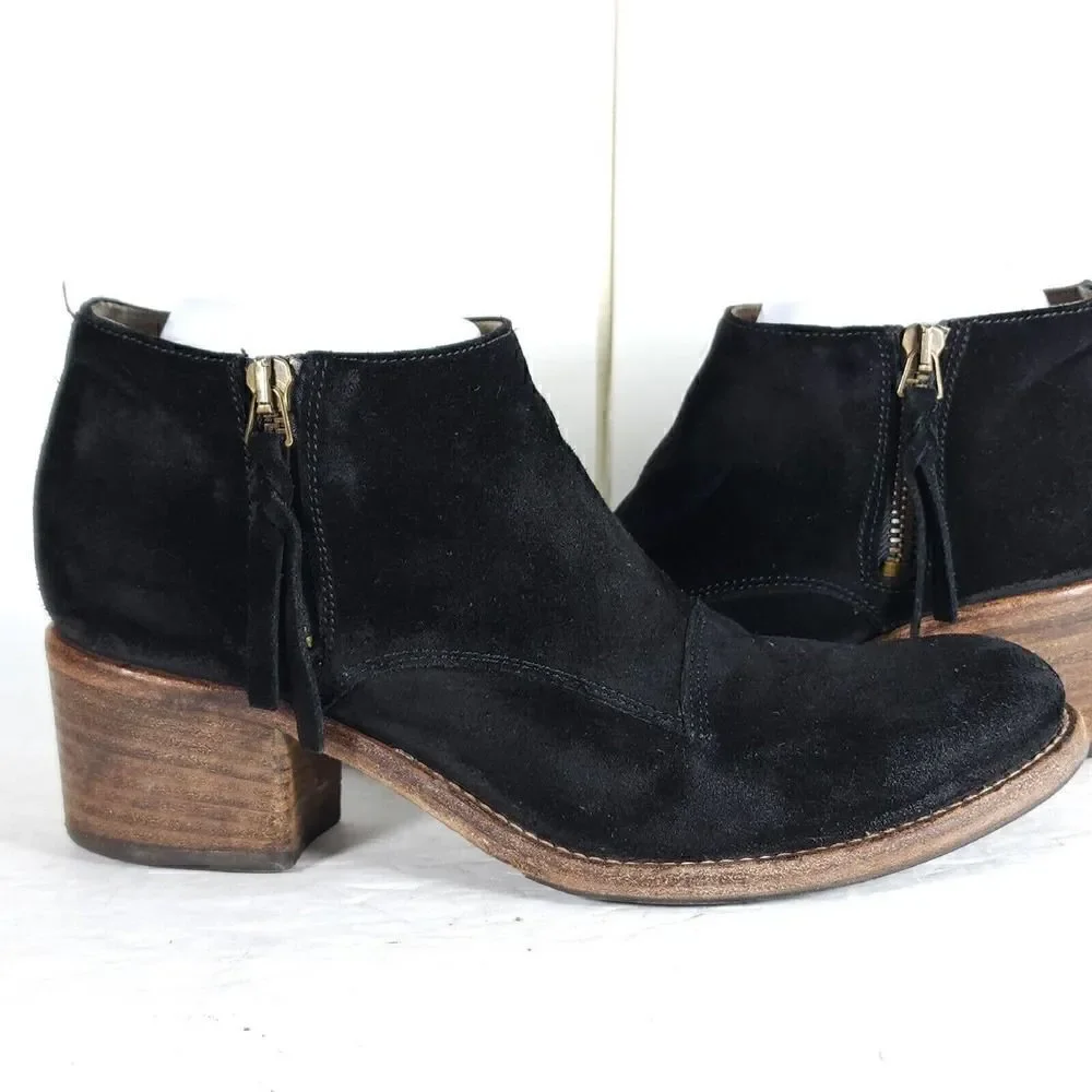 Alberto Fermani Women's Capricia US6,5-7 EU 37,5 Black Suede Ankle Boots Booties